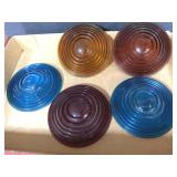 Antique glass stop-light lens covers 5' each Antique glass stop-light lens covers 5' each