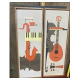 Mid century modern music framed 12"x24"