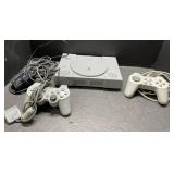 Sony Playstation console, cord & controllers