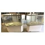 2 retail glass display cabinets 38" tall 42" each