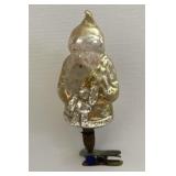 Antique glass clip-on Santa-back of his hat is