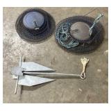 Boat anchor & fish baskets Boat anchor & fish baskets