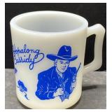 1950s Hopalong Cassidy milk glass mug-fire king?