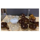 Corning ware blue cornflower, Pyrex lids & stone- Corning ware blue cornflower, Pyrex lids & stone-