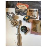 Vintage fishing incl empty boxes & more