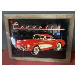 Framed 1957 Corvette glass piece 18"x15