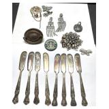 Antique jewelry, flatware & more