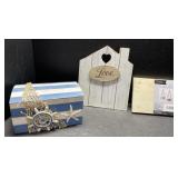 Hanging shelf, sea-themed trinket box more Hanging shelf, sea-themed trinket box more