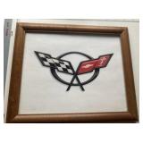 Corvette emblem piece framed