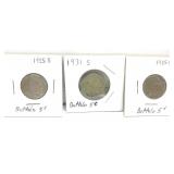 1920s & 30s Indian head buffalo nickels 1920s & 30s Indian head buffalo nickels