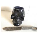 US military knife & skull candle holder