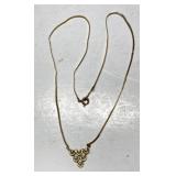 14K gold & diamond necklace-Diamonds tested real 14K gold & diamond necklace-Diamonds tested real