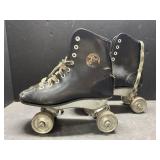 Antique metal-wheel Roller Derby skates Antique metal-wheel Roller Derby skates
