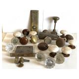 Antique glass, wood, brass & more door hardware