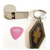 Chevy key chain, whistle & guitar pick