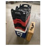 Coleman cooler, Coca-Cola drink, crate, more