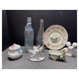 1909 calendar plate, antique bottles and more