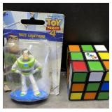 Buzz Lightyear toy & Rubiks cube