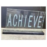 Etched glass sign