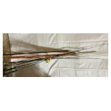 Bamboo fishing poles, and regular fishing poles