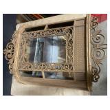 Hanging mirrored curio shelf