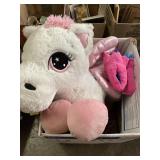 Huge unicorn plush, and monster slippers