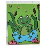 Frog painting with jewelry accents 8x10"