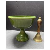 Brass bell and retro candy dish