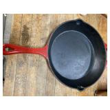 Cast and coated iron skillet 13 inches across