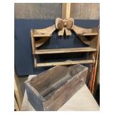 Wooden shelf and box