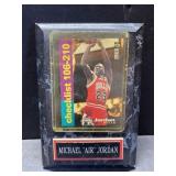 Michael Jordan trading card on plaque