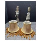 Antique lamps with modern beaded shades