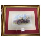 Framed print signed 1908 fiat