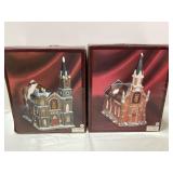 2 Hand Painted Fine Porcelain Collectable Church 2 Hand Painted Fine Porcelain Collectable Church