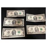 Five $2 Bills