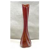 Vintage blown art glass 17" tall vase marked with