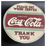 12" Coca-Cola Sign Wood