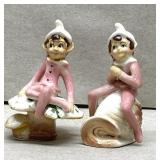 2 vintage little porcelain elves