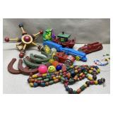 Lot of retro & vintage toys incl horseshoes & more