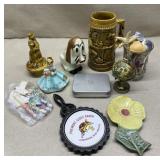 Vintage cute things-mini globe, spoon rests,