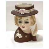 Vintage unmarked headvase-6 in.