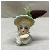 1963 Inarco headvase E-774 w/ earrings-3.5 in
