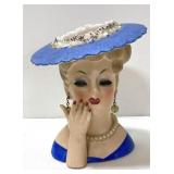 1956 Napco Japan headvase w/ earrings & necklace-