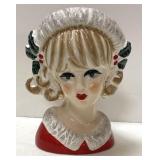 Vintage unmarked Christmas headvase-7 in.