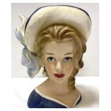 Vintage Relpo Japan headvase w/ earring-K1836 7 in