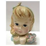 Vintage unmarked headvase-6 in.