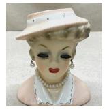 1963 Inarco Japan head vase w/ earrings & necklace