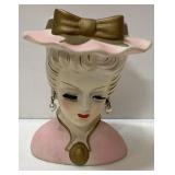 Vintage unmarked headvase w/ earrings