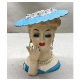 1958 Napco Japan headvase w/ earrings & necklace-