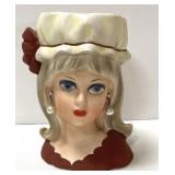 Vintage Relpo Japan headvase w/ earrings-K2069